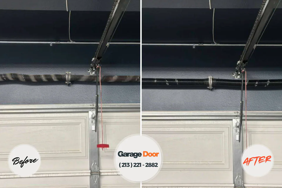 Before and after: garage door repair Hephzibah, GA